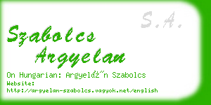 szabolcs argyelan business card